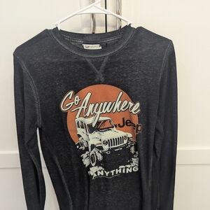 Jeep Black Textured Long Sleeve Shirt